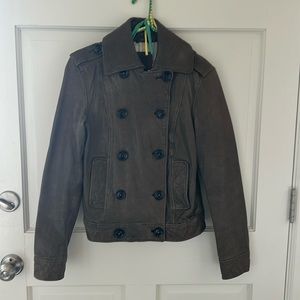 Gap gray leather jacket